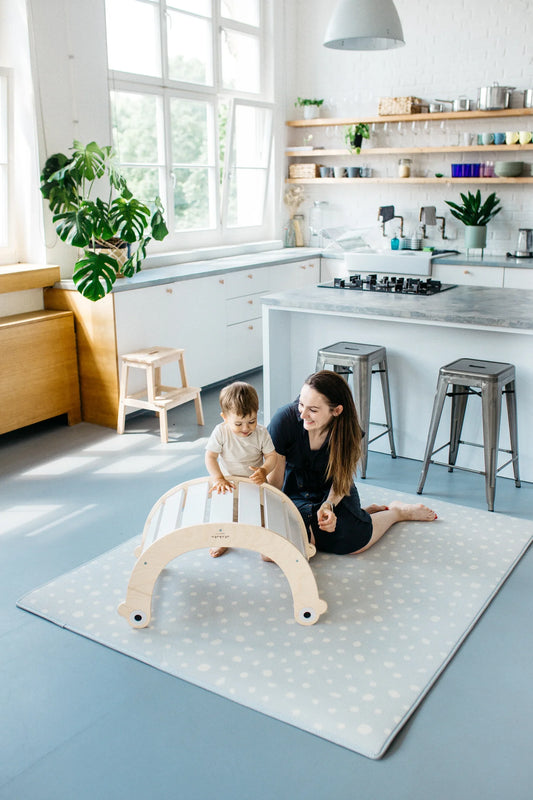 Kinderspielmatte Dots&Bunny grau